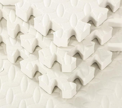 20 Tiles 12x12x1 Inch EVA Thick Interlocking Foam Floor Tiles Puzzle Exercise Mat Foam Mats for Pets Boys Girls Classroom Nursery Gym(White)