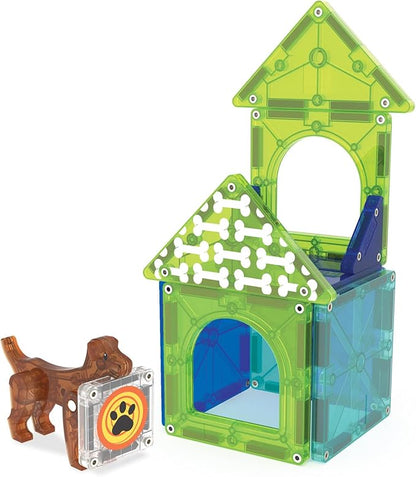 MAGNA-TILES Dog House 13-Piece Magnetic Construction Set, The Original Magnetic Building Brand