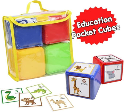 Godery DIY Education Playing Game Dice, Pocket Cubes for Teaching (Set of 4)