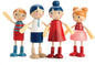 Tender Leaf Toys - Doll Family - Cute Wooden Flexible Doll Family for Kid's Dollhouse, Four Pcs of Multicultural Mom, Dad, Boy and Girl - Age 3+