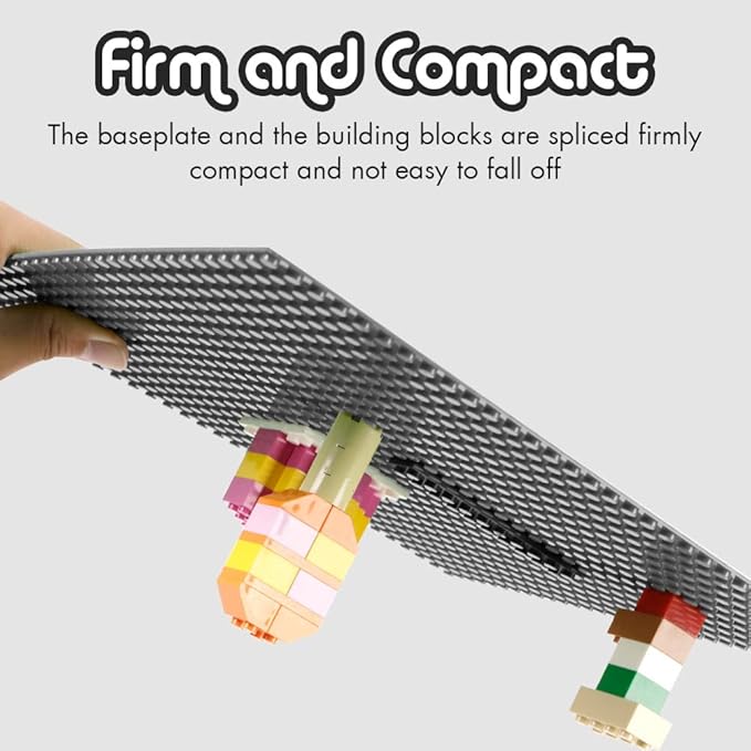 Lekebaby Classic Baseplates Building Base Plates for Building Bricks 100% Compatible with Major Brands-Baseplate 10" x 10", Pack of 6, Grey