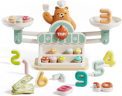TOP BRIGHT Balance Math Game for Kids, Preschool Math Games for Kids Ages 3-5, STEM Montessori Toys for 2 3 4 Year Old Girls Boys Gifts