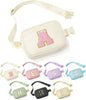 YOOLIFE 4 5 6 7 8 9 10 11 12 Year Old Girls Birthday Gifts, Initial Fanny Pack Crossbody Bag Purse for Teen Girl Belt Bag, Beige A