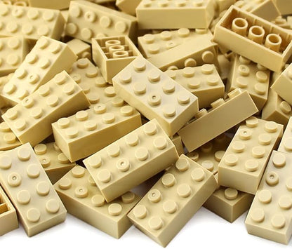 Feleph 100pcs 2x4 Bricks Tan Parts Pieces Classic Building kit Creative Set Basic Blocks Toy Accessories Compatible with 3001 Major Brands