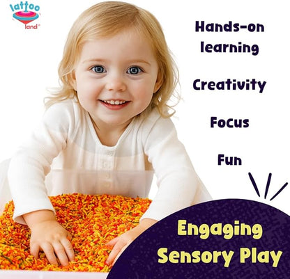 Fall Themed Colorful Rice | Fall Sensory Bin Filler for Sensory Table | Seasonal | Autumn Theme Activity | Engaging Rice Mix for Kids | Thanksgiving Present & Toddler Gift | 18 Months +