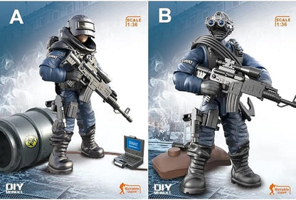 YEIBOBO ! Special Forces Mini Military Action Figure with Weapons and Accessories (Lightning SWAT Team XJ-9902)…