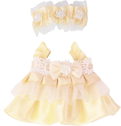 Doll Clothes for 17cm Figures,Black-and-White Striped Top Paired with Black Overalls and a Delicate Woven Hat