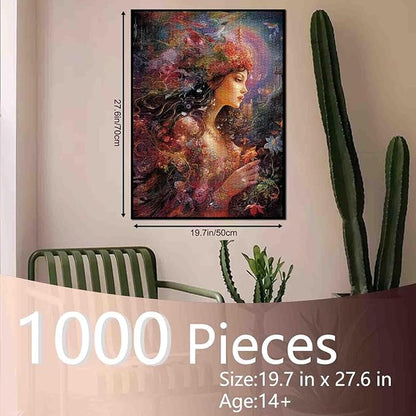 Tucocoo 1000 Piece Jigsaw Puzzles for Adults Fantasy Woman Painting Jigsaw Puzzle Beautiful Fairy Girl 1000 Pieces Puzzles for Challenging Family Activity Game Colorful DIY Puzzle Wall Decor Gifts
