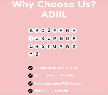 ADIIL 7200pcs Clay Beads Bracelet Making Kit, 6mm Polymer Heishi Beads for Jewelry Making, Friendship Bracelet Kit Birthday Gift for Adults Pink