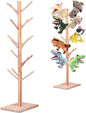 Wooden Puppet Stand for 15 Puppets – Hand Puppet Display Tree with 15 Pegs, Space-Saving Organizer for Classroom, Playroom, Daycare or Home Use – Natural Wood Puppet Holder Rack
