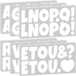 Bemeol 42 Sheets 504 Pieces Letter Stickers Bulletin Board Letters 2.5 Inch Self Adhesive Alphabet Sticker Letters for Poster Board Classroom Crafts Home Decor(White)