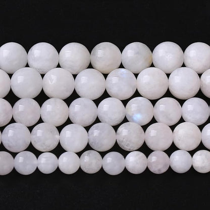 10MM 38PCS Natural Stone White Moonstone Gemstone Semi Precious Beads for Jewelry Making DIY Bracelet