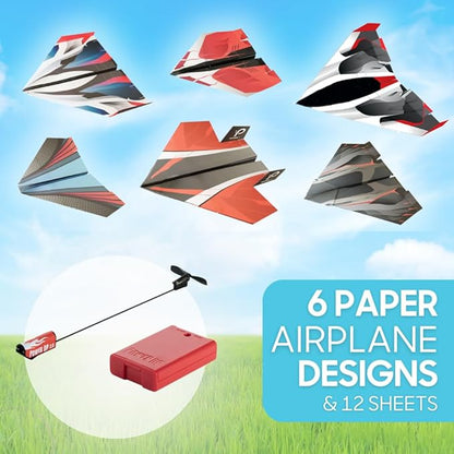 POWERUP 2.0 Paper Airplane Conversion Kit | Electric Motor for DIY Paper Planes | Fly Longer and Farther | Perfect for Kids & Adults | Ready to Use Aeroplane Engine Kits | 2.0 Multicolor