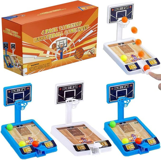 4 Pack Tabletop Basketball Game Toys, Basketball Party Favors Desk Games for Office for Adult to Reduce Stress, Basketball Gifts Idea Classroom Prizes for Kids Boys Girls