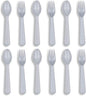 12 Pcs Kids Spoons and Forks Toddler Utensils Plastics Reusable Silverware Baby Cutlery Set Feeding Dinnerware Utensils BPA Free Microwave Dishwasher and Freezer Safe- Grey