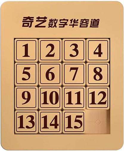 LiangCuber QY Toys Klotski Puzzle ABS Puzzle Magnetic Sliding Block Fun Digital Puzzles Toys for Kids, Prefect Gift for Boys Girls (4x4 Klotski 15-Digit)