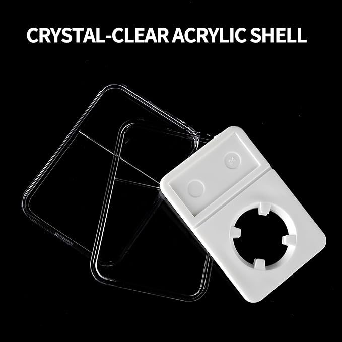 10 Packs 40mm Coin Slab Display Holder, Storage Case for American Silver Eagle 1 oz Coin, Clear Acrylic Cases for Coin Organize and Collection, Four-Point Fixation Coin Slab Capsules Protector