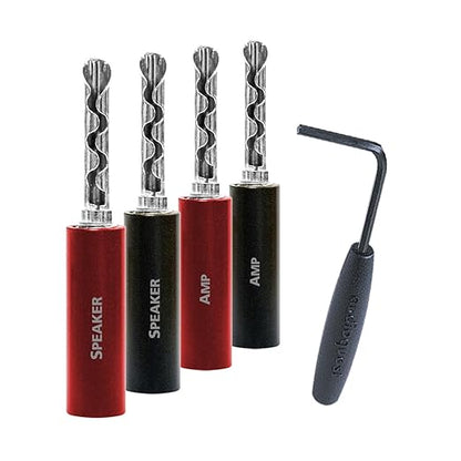 AudioQuest SureGrip® 100 Banana Speaker Connectors - Fits up to 9 AWG Speaker Cables - Silver - Set of 12