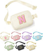 YOOLIFE 30th 40th 50th 60th 70th Birthday Gifts for Women Mom Daughter Friend, Personalized Gifts for Women, Initial Fanny Pack Belt Bag Crossbody Bags, Beige N