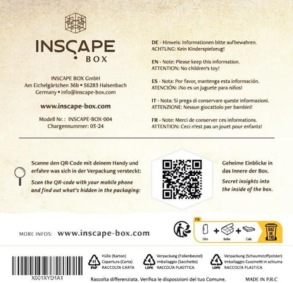 INSCAPE Da Vinci´s Marvel - Puzzle Box - Escape Room in A Box Game for Adults - Wooden Cluebox - Mind Puzzles for Adults - Puzzle Boxes with Hidden Compartments - Brain Teaser - Birthday Gift Gadget