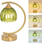 Cordless Table Lamp with 5200mAh Battery & Touch Control - 3 Adjustable Color Temperatures Bulb, Rechargeable Small Table Lamps for Living Room, Bedroom, Office Desk, Nightstand (Green Tulip)