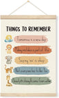 Geondos Inspirational Canvas Hanging Banner - Things to Remember, Motivational Quotes Posters for Kids Girls Boys, Uplifting Encouragement Gift, Safari Animal Wall Decor for Playroom Kids Bedroom