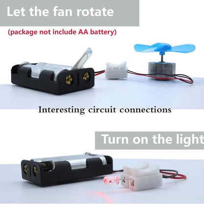 Science STEM Project for Kids Ages 6 8 10 12 Years Boys Girls,Physics Experiment Kit Energy Conversion School Educational Set Mini Generator Motors DIY Wind Turbine Hand Cranked Power Generator