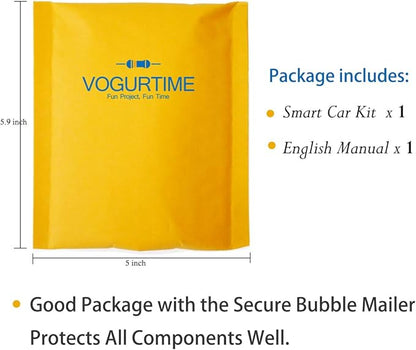 Soldering Project kit Solder Learning Practice for School Electronic Education, Great Fun Gift for Electronics Hobbyists and Trainer (D2-5 Smart Car Kit)