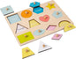 Montessori Toy for Babies 12-18 Months Wooden Shape Puzzles for Toddlers 1-3,Shape Peg Puzzles,Baby Puzzle 12-18-24 Months with Knob,Color & Shape Sorter for Toddlers(12 Geometric Shapes)