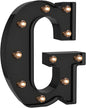Foaky Black LED Letter Lights for Room Decor - Bedroom Wall Decor, Alphabet Lights for Home, Wedding, Party - Battery Operated （G）