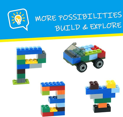320-Piece Building Blocks Set, Creative Classic Bulk Bricks Toy, Wheels and Axle Car Accessories, Compatible with All Major Brands