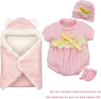 Baby Doll with Accessories Soft Blanket 12 Inch Baby Dolls for Toddlers 1-3-5 Years Old Girl Gifts Playset Toy