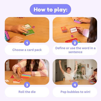 THE FIDGET GAME Vocabulary Words, Flash Card Game, Grade 4-6, Ages 9-12, Develop Communication and Reading Comprehension Skills, Fidget Mats, Learning Guide & PDF Workbook Included
