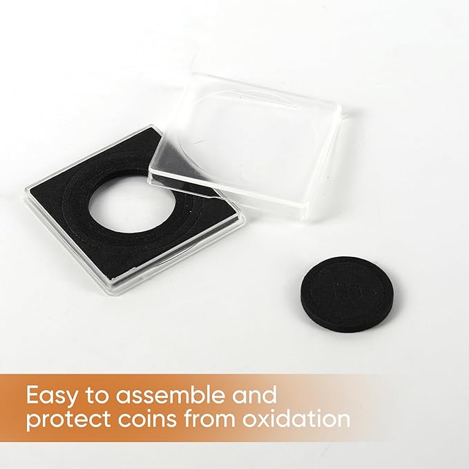 40 Pcs 20-40mm Acrylic Coin Collection Cases with Sponges, Adjustable Coin Holders, Silver Dollar Protection Cases for Collectors, Coin Collection Supplies(20/25/30/35/40mm)