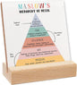 Mental Health Decor for Women, Therapist Office Desk Plaque, Book Center Playroom Calming Corner Sign Decorations, Maslow's Hierarchy of Needs Sign Wooden