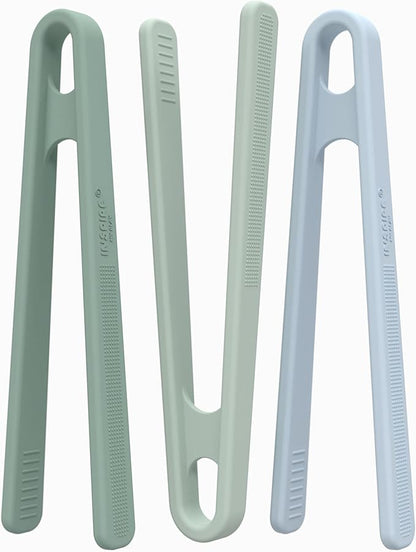 Inspire My Play 3 x Green Silicone Mini Tongs for Kids - Kids Tweezers for Fine Motor - Small Toddler Tongs - Child Sensory Toys and Accessories