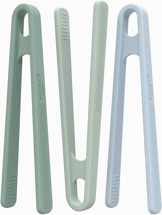 Inspire My Play 3 x Green Silicone Mini Tongs for Kids - Kids Tweezers for Fine Motor - Small Toddler Tongs - Child Sensory Toys and Accessories