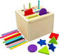 Wooden Sorting Toys Montessori Color & Shape Sorter Preschool Learning Activities Fine Motor Skills Sensory Toys for Toddlers 2-5 Birthday Gifts for Boys and Girls (Colorful-Cube)