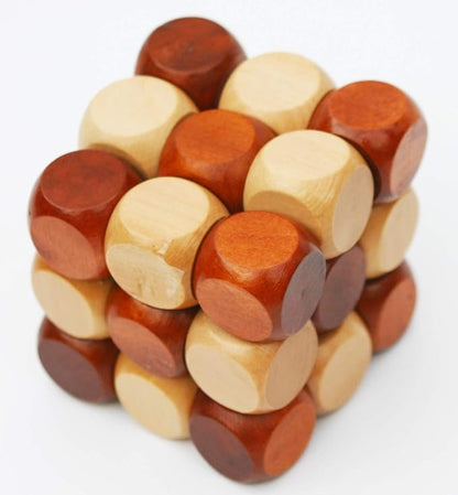 Wooden Twist Cube IQ Puzzle - Wooden Brain Teaser - Brain Teaser Puzzle for Children Teenager Adults - Mens Gift Sets for Him-Gifts for Men Who Have Everything - Stocking Fillers Stuffers