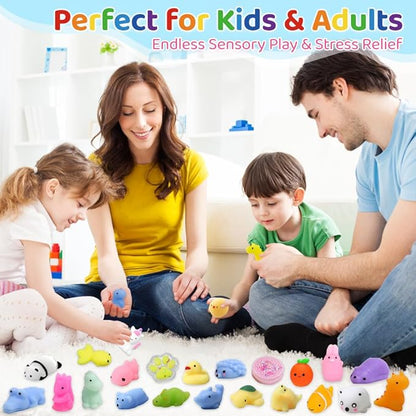 40 Pack Mini Kawaii Animal Squishy Toys, Party Favors for Kids Adults Fidget Toys Stress Relief Treasure Box for Classroom Prizes Bingo Goodie Bags Fillers Birthday Gifts Christmas Stockings