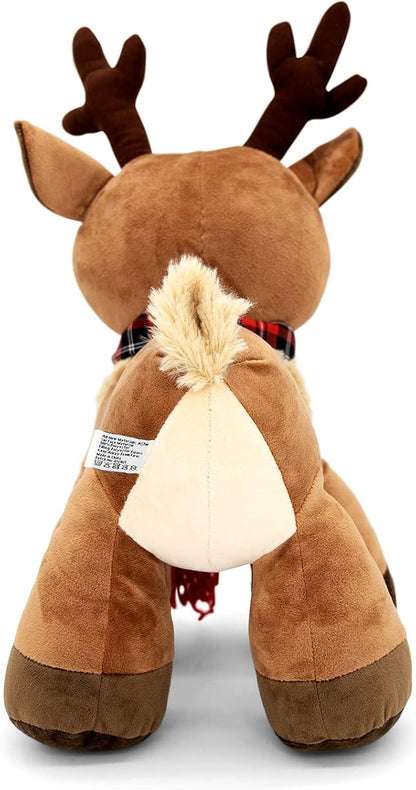 Plush Reindeer Stuffed Animal - Holiday Deer Characters with Antlers Toy for Girl, Boy, Baby, Toddler - Christmas Decor - Little Plushie Toys - Randall, 8"