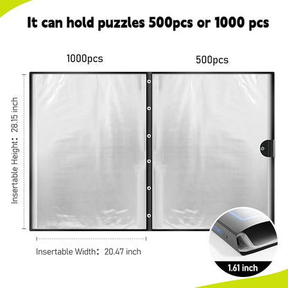 ALL4JIG Puzzle Storage Folder Keeper for Jigsaw Enthusiasts Puzzle Space-Saving Organizer Accessories for Adults Holds 20 Puzzles, HD Film Pockets