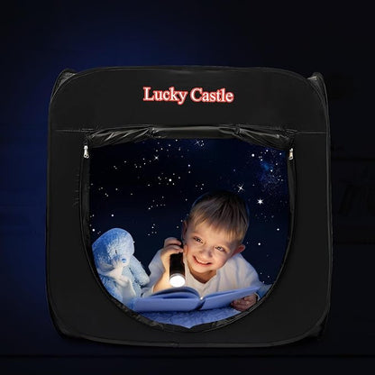 Sensory Tent for Kids, Lucky Castle Pop Up Tent for Children with Autism, ADHD, SPD- Calm Down Corner Helps Kids Relax, Reduce Anxiety & Improve Focus- PlayTent with Door & Window