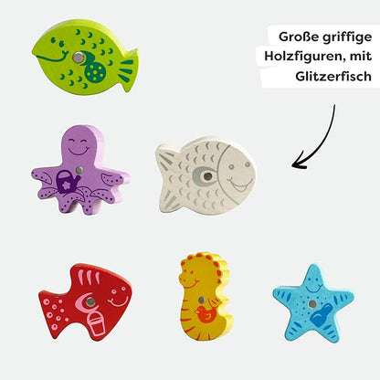 HABA Magnetic Fishing Game - Here Fishy Fishy, My Very First Games Learning Toys & Preschool Toys for Ages 2 and Up, German Box