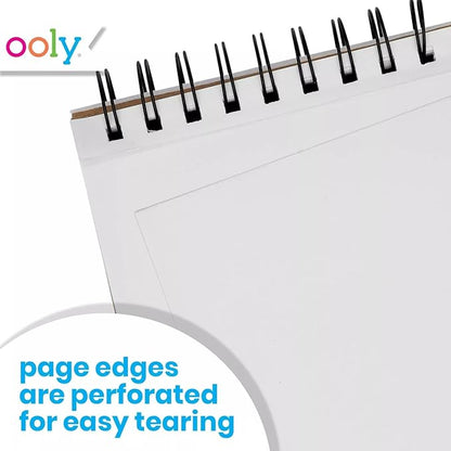 OOLY DIY Cover Large Sketchbook, 8 x 10.5 Inches White Paper Sketchbook Drawing Book for Kids, Artists Drawing Pad for Gel Pens