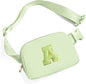 Gitus Gifts for 8 9 10 11 12 Year Old Girls Belt Bag Fanny Pack Crossbody Bags with Initial Letter Patch Cute Stuff Birthday Gifts for Teen Girls Women Personalized Trend Stuff (Light Green-A)