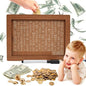 10000 Savings Challenge Box, Money Saving Box with Money Target and Numbers, Cash Vault Wooden Savings Box, Wooden Money Box, Coin Counter Piggy Bank for Adults, Wooden Coin Bank for Kids 10,000
