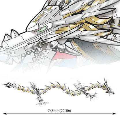 HONLANCH Dragon Series White Mechanical Hurricane Dragon Building Blocks Set (1485Pieces)-Toys Gifts for Kid and Adult