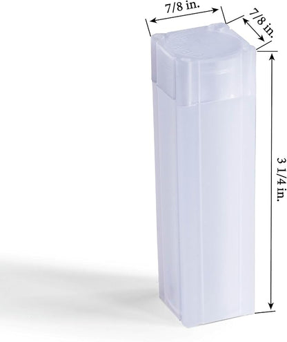 LIGHTHOUSE - Square Coin Tubes - Convenient Push Top, Virtually Unbreakable, Acid Free and Archival Quality - Coin Tubes for US Penny, 10 Pack