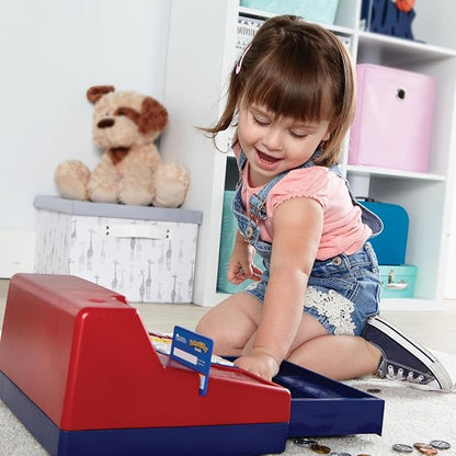 Learning Resources Pretend & Play Calculator Cash Register Toy - Gift for Kids, Toddler Toys, Play Money & Credit Card, Shopping Store Playset, Educational Preschool Activities